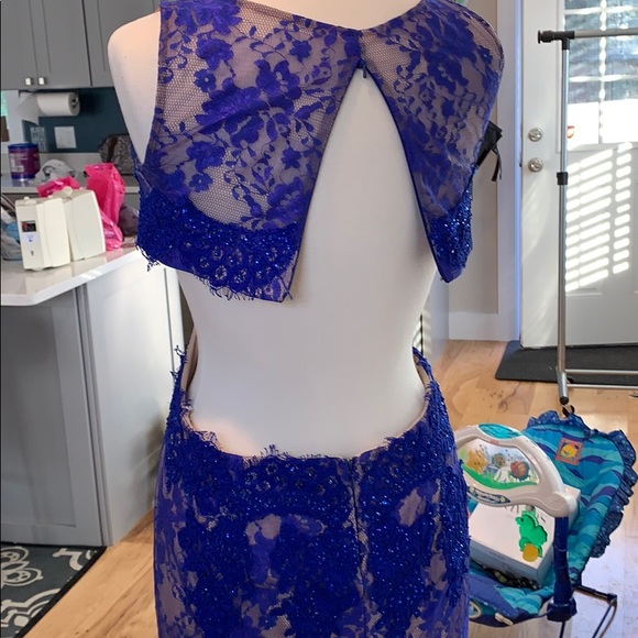 Jovani sz 8 prom gown royal blue with train - Picture 5 of 8